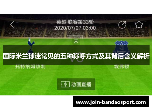 国际米兰球迷常见的五种称呼方式及其背后含义解析